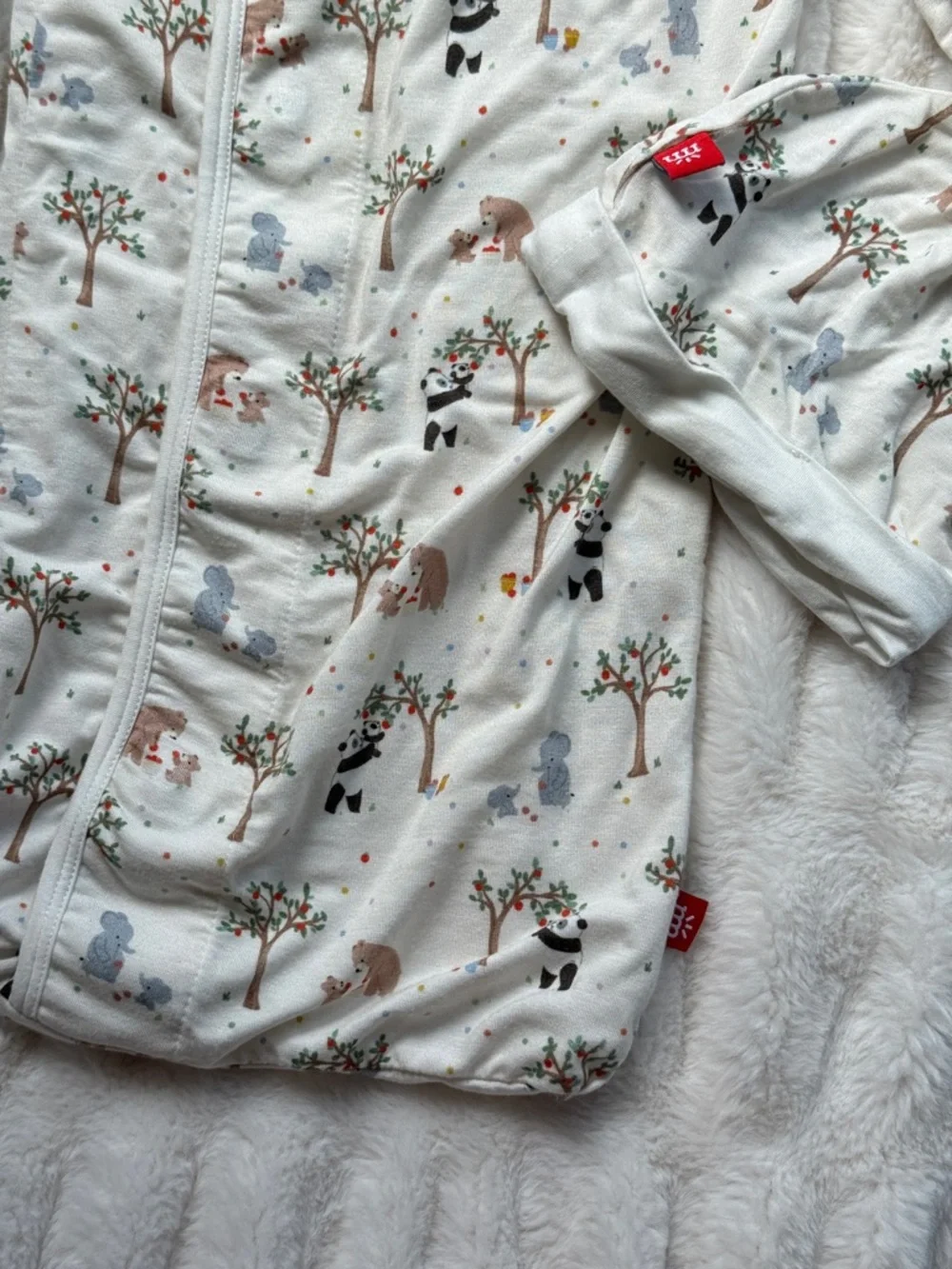 Magnetic Me Cream Woodland Animal Swaddle Gown and Hat - Unisex Kids Pajamas